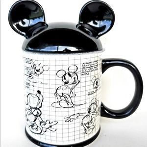 Disney Mickey Sketch Coffee Mug with Lid